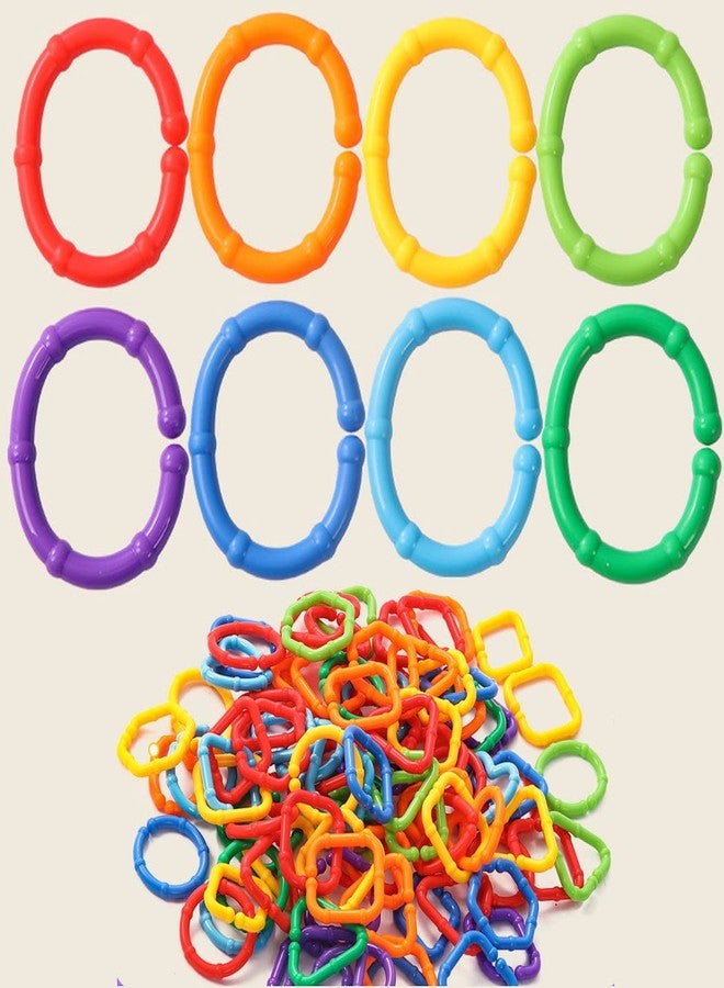 COLVWOFA 50PCS Baby Rings Toy Links Plastic Babies Teething Ring Attach Baby Toys to Strollers or Carrier Seat or Baby Bouncers for Infants - Image 5